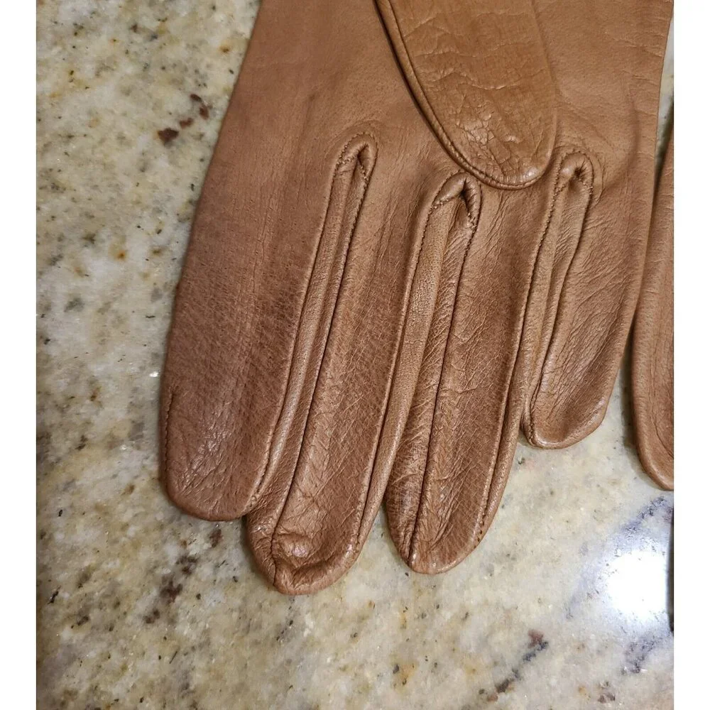 New! Vintage Size S Tan Soft Leather Formal 8.5
